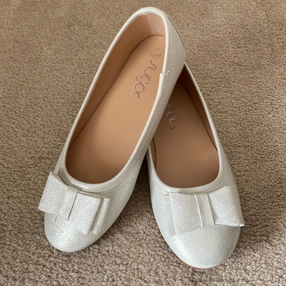 Solid white dress shoes